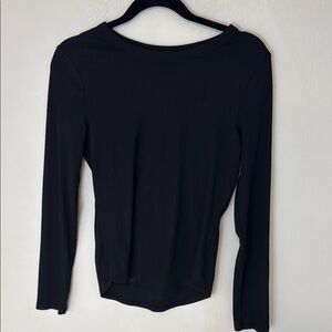 No Boundaries Black Fitted Blouse Long Sleeve